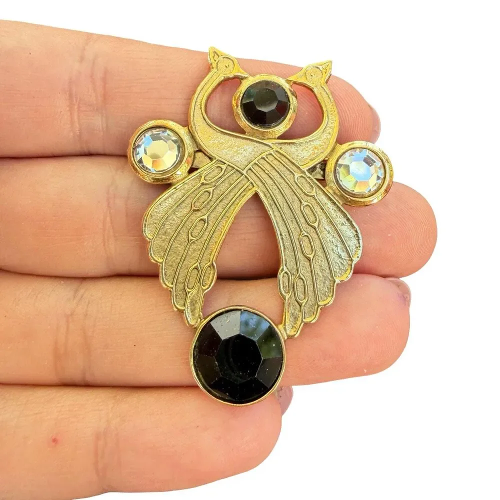 Vintage Jewelry Love Bird Brooch Peacock Pin